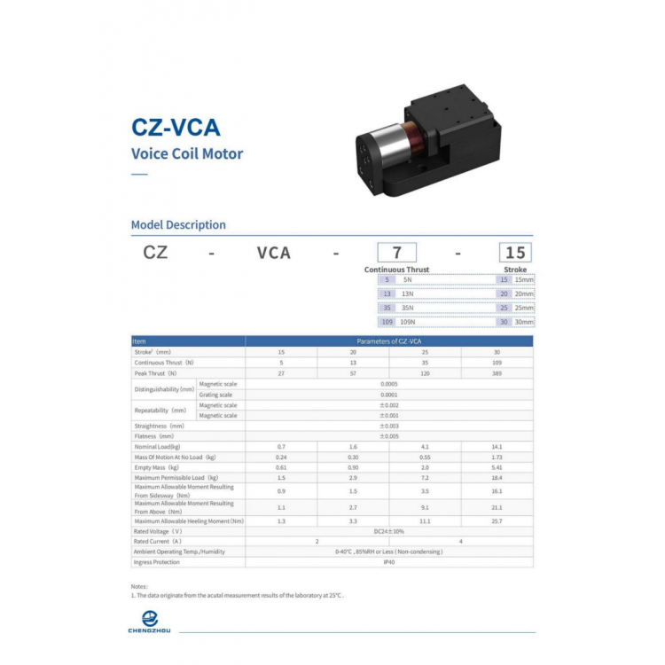 Voice Coil Motor Parts For Automation , CZ-VCA 5-15