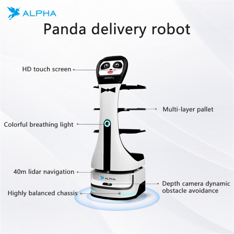 Alpha Panda Restaurant Food Delivery Robot
