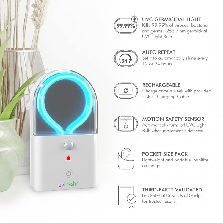 uvFreshr Mini UVC Disinfection Light