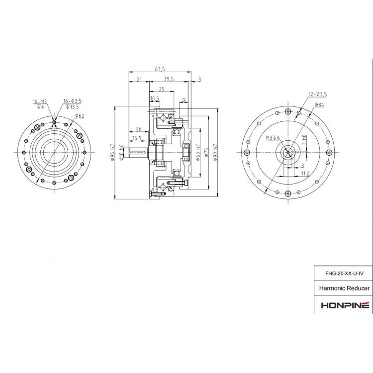 Zero Backlash High Precision Strain Wave Gear Harmonic Drive Gearbox